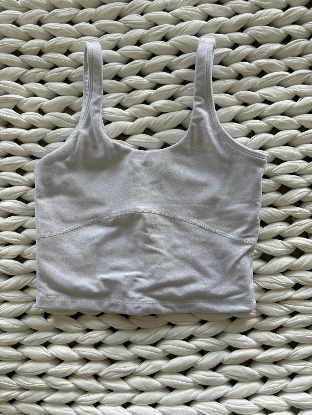 TNA White Cropped Scoop Tank